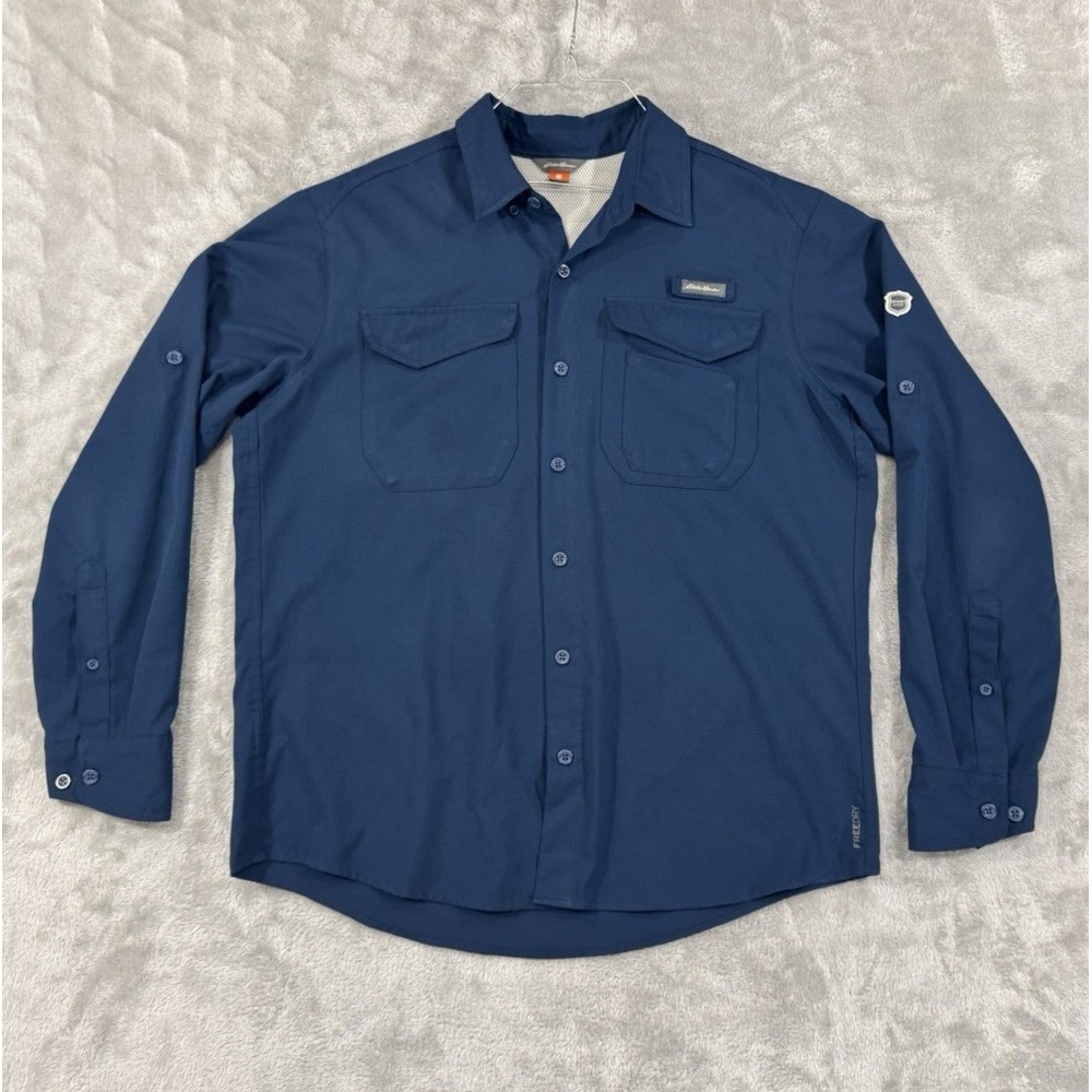 Eddie Bauer Shirt‎ Mens L Free Dry Fishing Hiking Lightwieght Vented Gorpcore